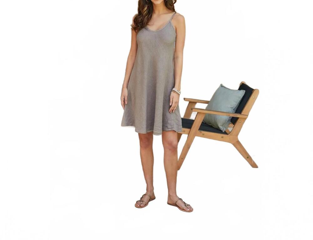 NEW MILIO MILANO tali v-neck midi dress in mocha